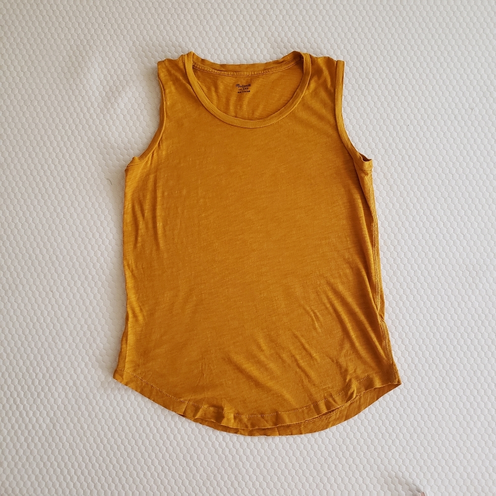 Madewell yellow mustard muscle tank tee XXS